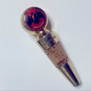 VTG Bacardi Rum Metal Cork Bottle Stopper